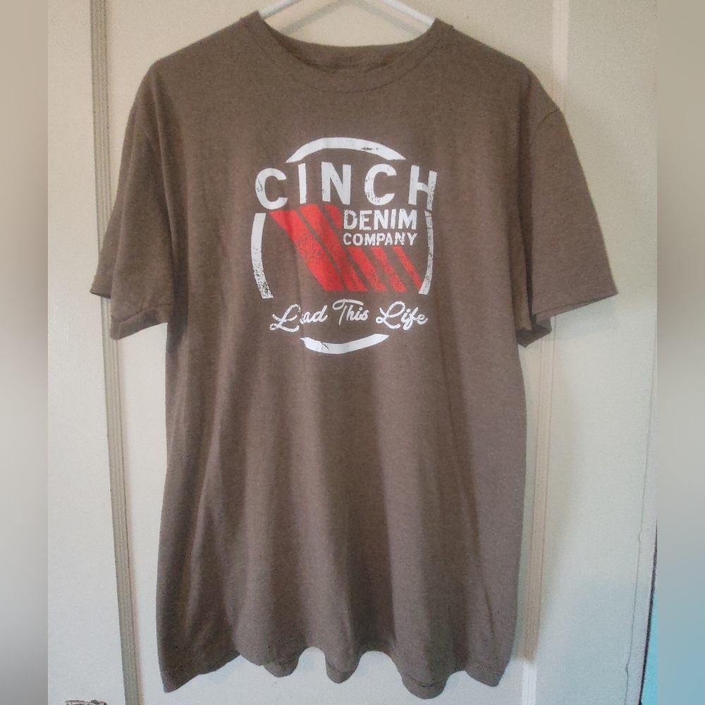 Cinch Denim Company Brown Graphic Short Sleeve T-Shirt Size XL